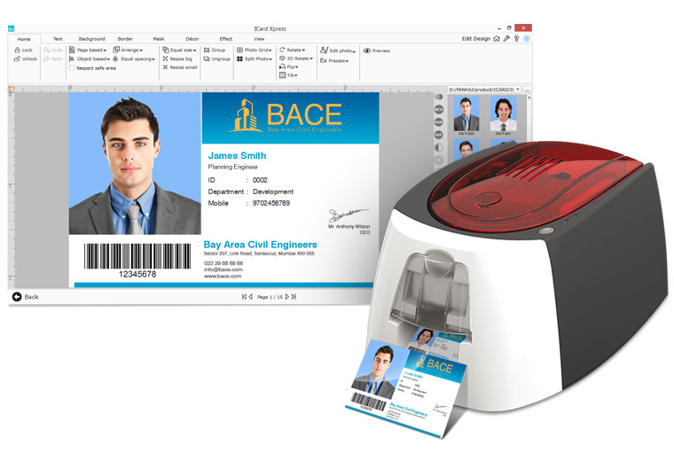 Icard can be directly Printed on connected Printer while entering Data with Icard Xpress