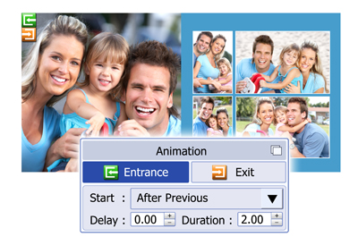 Manage entry & exit of the object animation in Video Xpress.