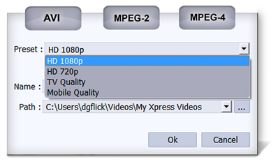 Video Xpress provides output in different formats & of different qualities like HD, TV & mobile