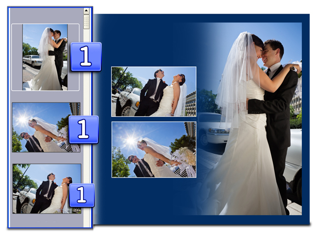 Video Xpress helps you by indicating used Photos along with their number of recurrence.