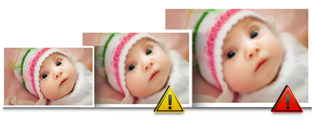 Gift Xpress has an in-built quality indicator, which warns you whenever the photo quality is bad